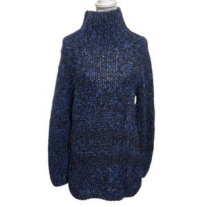 Zero + Maria Cornejo Alpaca Turtleneck Blue Oversized Pullover Chunky Sweater M